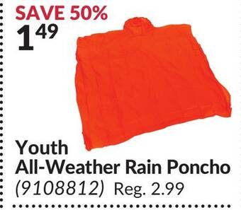 Princess Auto Youth all-weather rain poncho offer