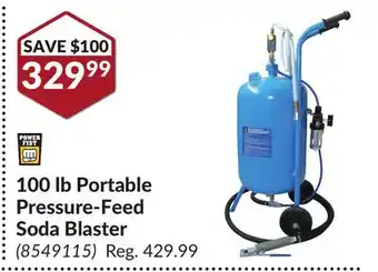 Princess Auto 100 lb portable pressure-feed soda blaster offer