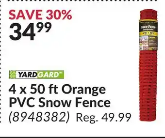 Princess Auto 4 x 50 ft orange pvc snow fence offer