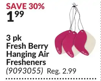 Princess Auto 3 pk fresh berry hanging air fresheners offer