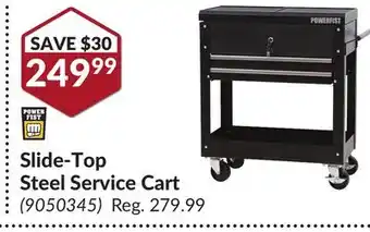 Princess Auto Slide-top steel service cart offer