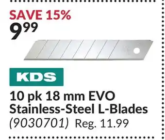 Princess Auto Kds 10 pk 18 mm evo stainless-steel l-blades offer