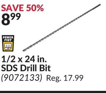 Princess Auto 1/2 x 24 in. sds drill bit offer