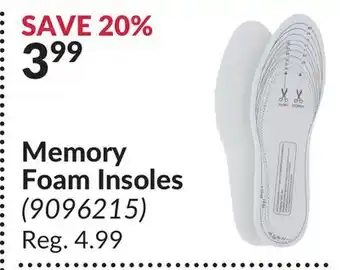 Princess Auto Memory foam insoles offer