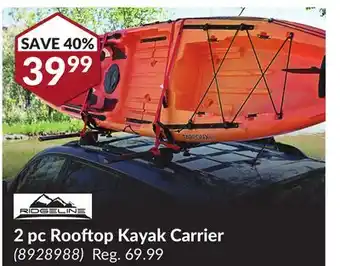 Princess Auto 2 pc rooftop kayak carrier offer