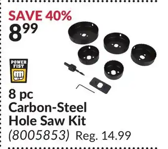 Princess Auto 8 pc carbon-steel hole saw kit offer
