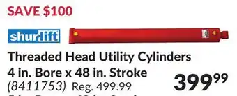 Princess Auto Shurlift 4 in. bore x 48 in. stroke threaded head utility cylinders offer