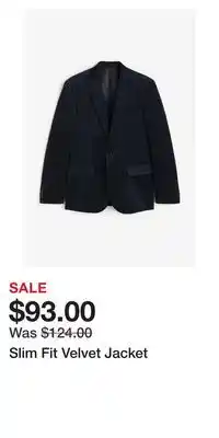 H&M Slim fit velvet jacket offer