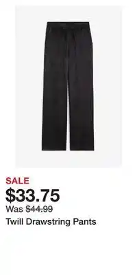 H&M Twill drawstring pants offer