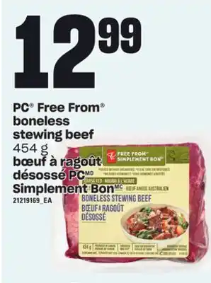 Independent City Market Pc free from boneless stewing beef, 454 g offer
