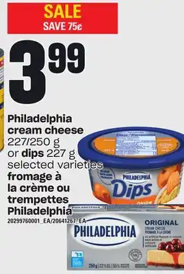 Independent City Market Philadelphia cream cheese, 227/250 g or dips, 227 g offer
