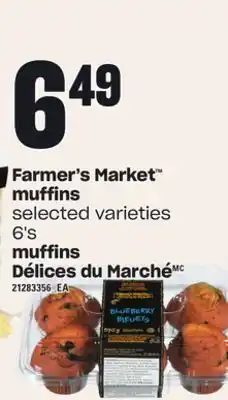 Independent City Market Farmer's market muffins, 6's offer