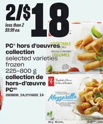 Independent City Market Pc hors d'oeuvres collection, 225-800 g offer