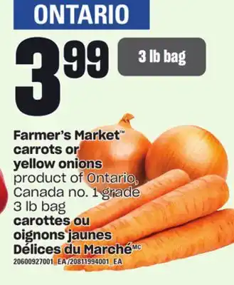 Independent City Market Farmer's market carrots or yellow onions, 3 lb bag offer