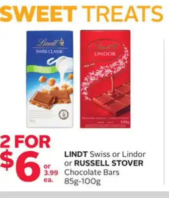 Rexall Lindt swiss or lindor or russell stover chocolate bars offer