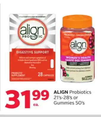 Rexall Align probiotics 21's-28's or gummies 50's offer