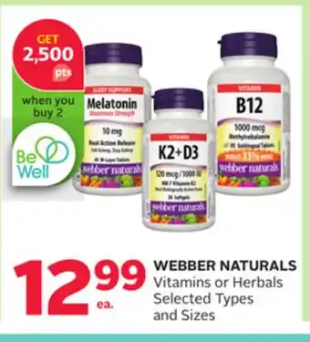Rexall Webber naturals vitamins or herbals offer