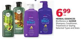 Rexall Herbal essences bio: renew or aussie shampoo, conditioner, treatment or styling offer