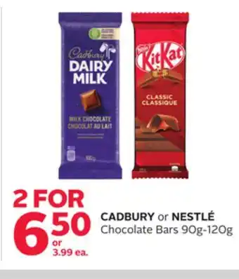 Rexall Cadbury or nestlé chocolate bars offer