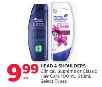Rexall Head & shoulders clinical, suprême or classic hair care offer