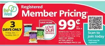 Rexall Nosh & co. potato chips, cheese stix or sour cream & onion rings offer