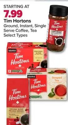 PharmaChoice Tim hortons ground, instant, single serve coffee, tea offer