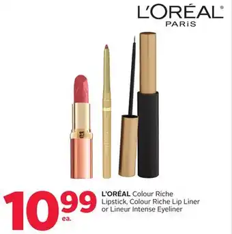 Rexall L'oréal colour riche lipstick, colour riche lip liner or lineur intense eyeliner offer