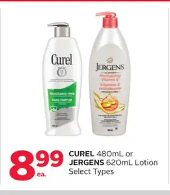 Rexall Curel 480ml or jergens 620ml lotion offer