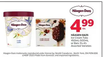 Rexall Häagen-dazs ice cream tubs 450ml-500ml or bars 3' s-4' s offer