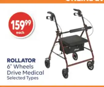 Wellwise by Shoppers Rollator 6 wheels drive medical offer