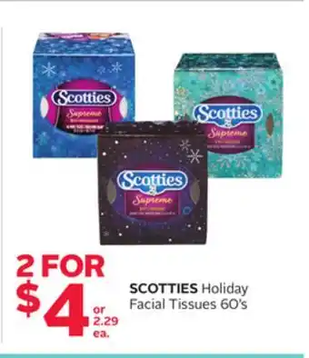 Rexall Scotties holiday facial tissues offer