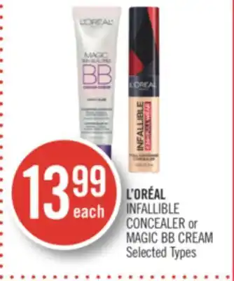 Shoppers Drug Mart L'oréal infallible concealer or magic bb cream selected types offer