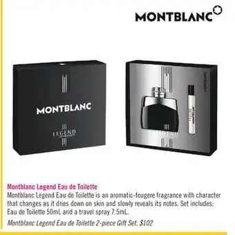 Shoppers Drug Mart Montblanc legend eau de toilette 2-piece gift set offer