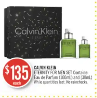Shoppers Drug Mart Calvin klein eternity for men set contains: eau de parfum (100ml) and (30ml) offer