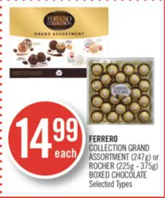 Shoppers Drug Mart Ferrero collection grand assortment (247g) or rocher (225g - 375g) boxed chocolate offer