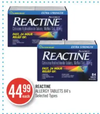 Shoppers Drug Mart Reactine allergy tablets 84's offer