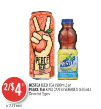 Shoppers Drug Mart Nestea iced tea (500ml) or peace tea king can beverages (695ml) offer