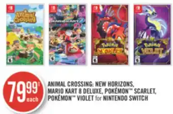 Shoppers Drug Mart Animal crossing: new horizons, mario kart 8 deluxe, pokémon scarlet, pokémon violet for nintendo switch offer