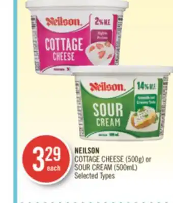 Shoppers Drug Mart Neilson cottage cheese (500g) or sour cream (500ml) offer