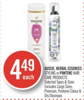 Shoppers Drug Mart Aussies herbal essences styling pantene hair care products offer