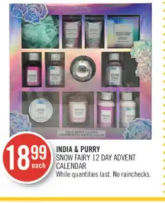 Shoppers Drug Mart India & purry snow fairy 12 day advent calender offer
