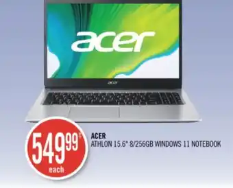 Shoppers Drug Mart Acer athlon 15.6 8/256gb windows 11 notebook offer