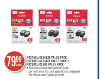 Shoppers Drug Mart Pg245xl/cl246xl value pack, pg240xl/cl241xl value pack or pg260xl/cl261 value pack offer