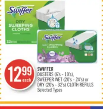 Shoppers Drug Mart Swiffer dusters (6's - 10's), sweeper wet (20's - 24's) or dry (20's - 32's) cloth refills offer