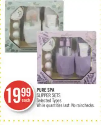 Shoppers Drug Mart Pure spa slipper sets offer