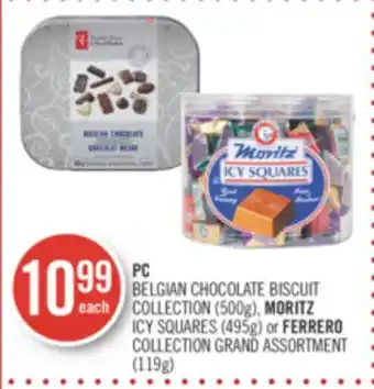 Shoppers Drug Mart Pc belgian chocolate biscuit collection (500g), moritz icy squares (495g) or ferrero collection grand assortment (119g) offer