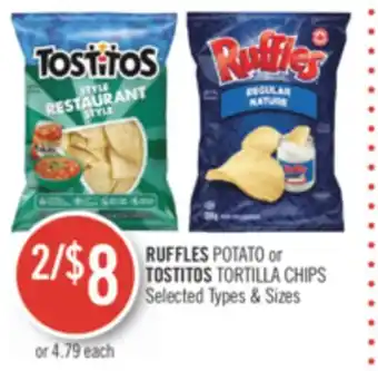 Shoppers Drug Mart Ruffles potato or tostitos tortilla chips offer