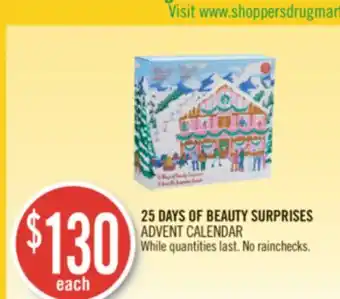 Shoppers Drug Mart 25 days of beauty surprises advent calendar offer