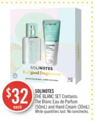 Shoppers Drug Mart Solinotes (50ml) and hand cream (30ml) offer