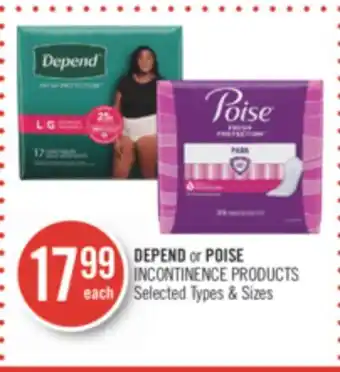 Shoppers Drug Mart Depend or poise incontinence products offer